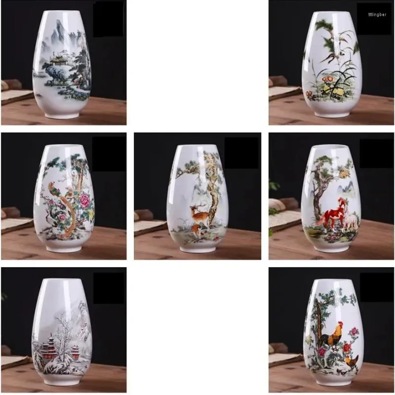 Vasi Vasi di fiori in ceramica Jingdezhen Vintage Flowerpot Casa tradizionale da tavolo tradizionale da tavolo da tavolo da casa Arritazione per la casa