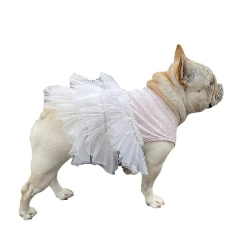 Franse bulldog kleding zomer pug hondenjurk tutu rok poedel bichon frise schnauzer kleding drop pet kostuum kleding 240429