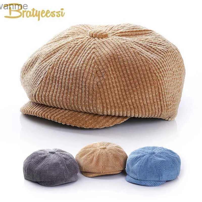 Caps hoeden retro heren baby hoed corduroy krantenjongen babymuts kindermuts baret herfst heren baby hoed kinderen accessoires 1-7y wx