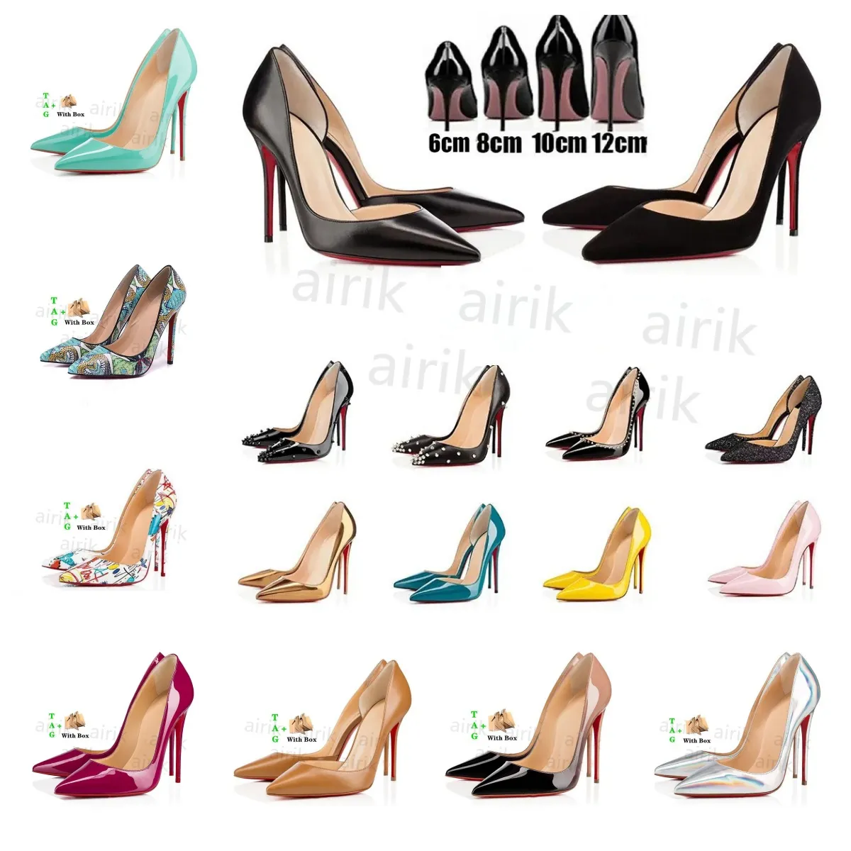 مصمم Slingback عالي الكعب نساء قيعان حمراء الكعب اللباس أحذية Shiletto Sexy Style Leather Leather Peep Peep Toe Whitedress Rubber مع مربع مضخات متعددة الأحجام