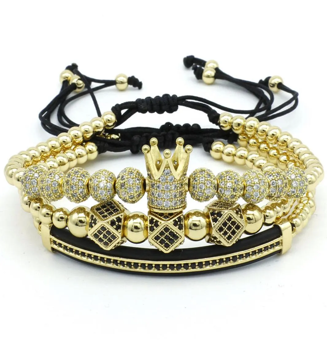 Men039S smycken Crown Charm Studded Zircon Men039S Women039S Par Armband Lace Bead Armband hela designern Armel4912005