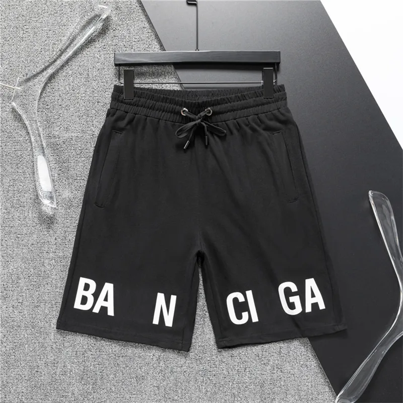 Designer Luxury Mens Athletic Workout Shorts Katoen Casual Shorts Elastische taille Joggers Sports sweat shorts Black White