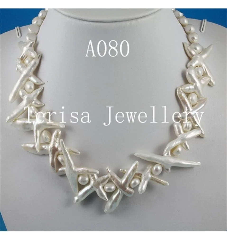 Genuine White Color Cross Freshwater Pearl Necklace 730mm 18039039 Fashion Lady039s Wedding Party Gift Jewelry3340955