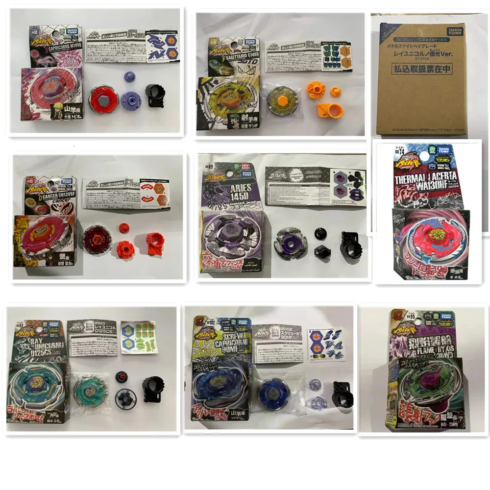 本物のTomy Beyblade BB35 BB89 BB50 BB102 BB74 BB93 BB55スピニングトップおもちゃなしでランチャー240412