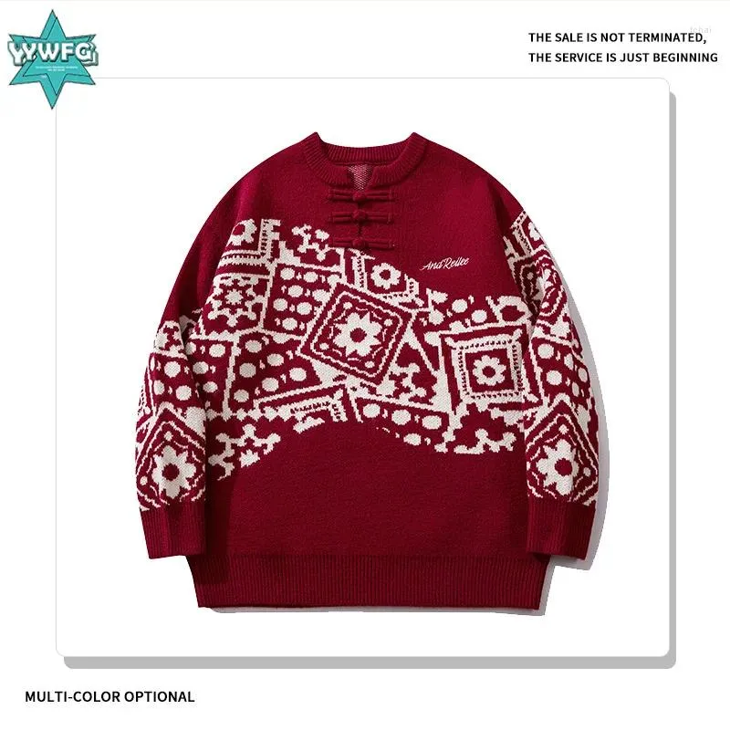 Herren-Pullover American Snowflake Design 2024 Herbst und Winter Lose Paar Crewneck Longärmedose Pullover