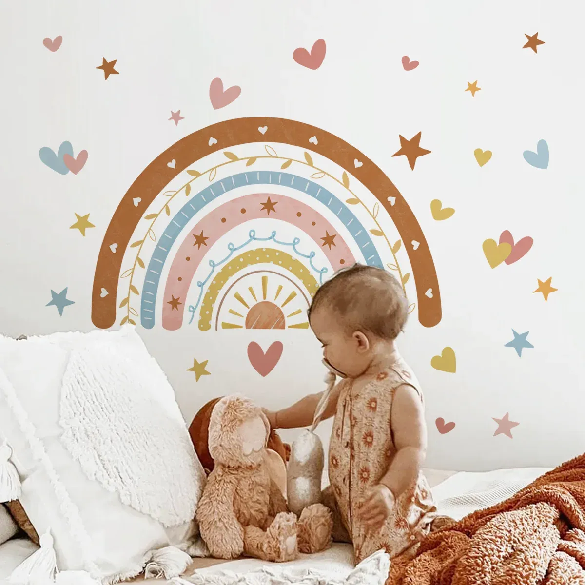 Наклейки богемские радужные звезды наклейки на стены для детской комнаты декоративная комната