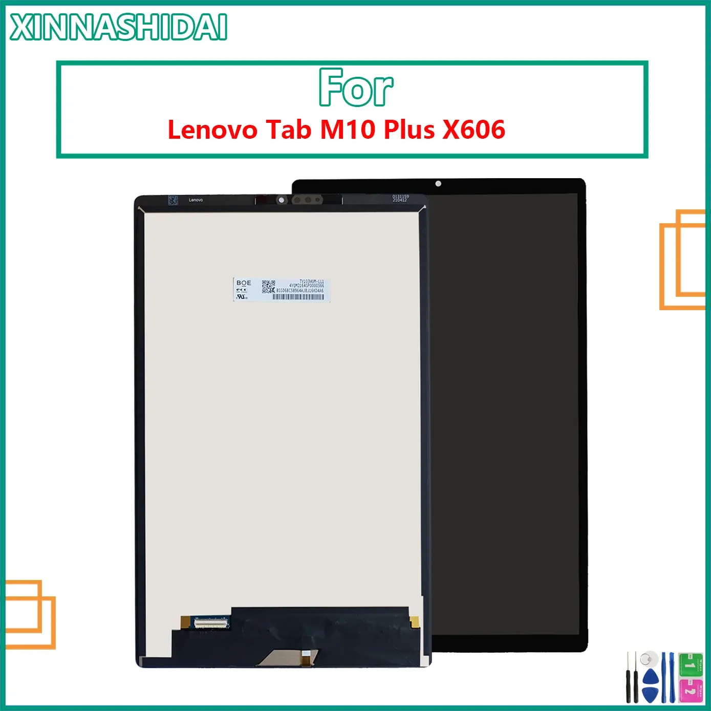 LASAPPARATUUR Nuevo LCD probado para Lenovo Tab M10 Plus X606 TBX606F TBX606X TBX606 Pantalla Conjunto de tableta Digitizador de pantalla táctil 10.3 " +Herramienta