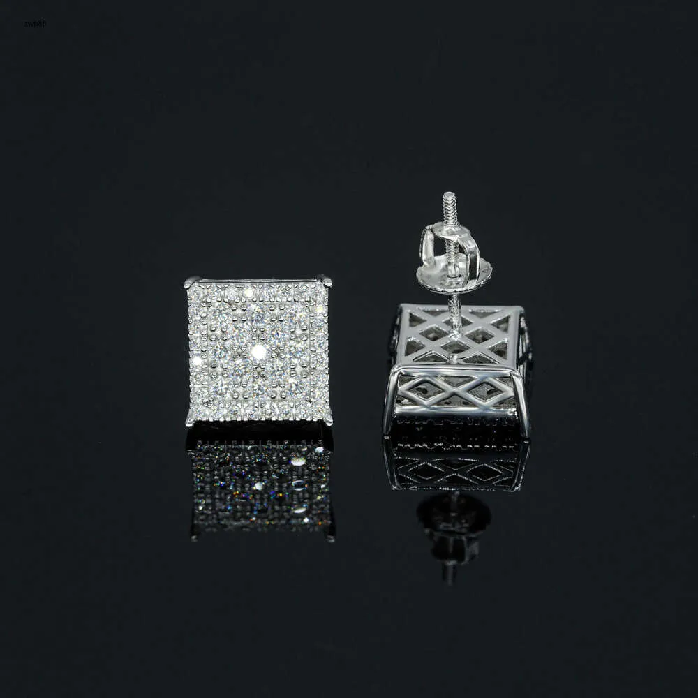 Designer Jewelry -WHOLE PRIJS VVS Moissanite Diamond Hip Hop Sieraden Custom 18K Gold PLATED 925 Sterling Silver Stud Oorringen