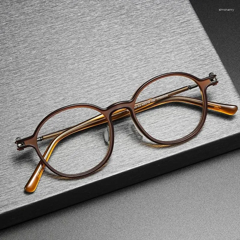 Zonnebrillen frames pure titanium optische bril frame heren ontwerper bijziener op recept glazen vrouwen 2024 vintage brillen rlt5883