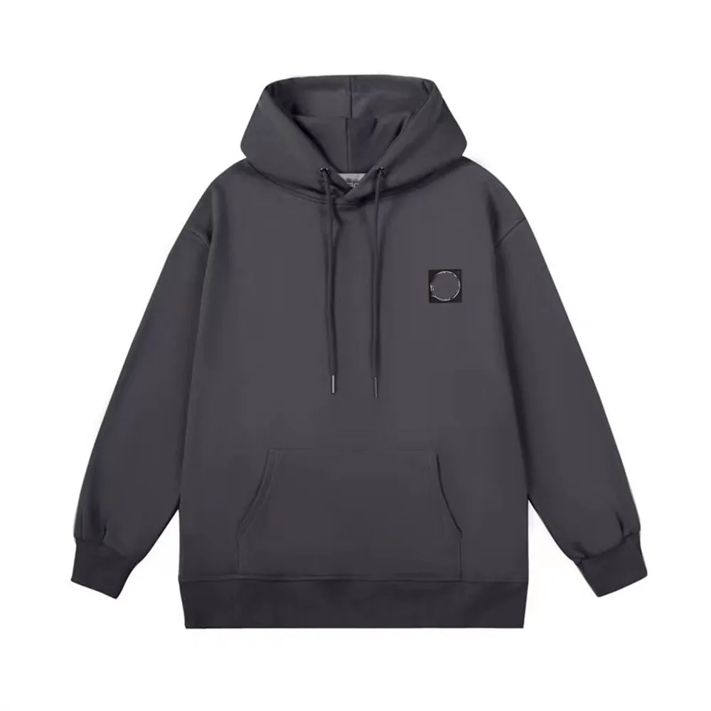 Eiland nieuwe mannen mode hoodie sweatshirts stenen paar stijl geborduurd rond badge logo los plus size pocket comfortabele katoen casual hoodies pullover 01