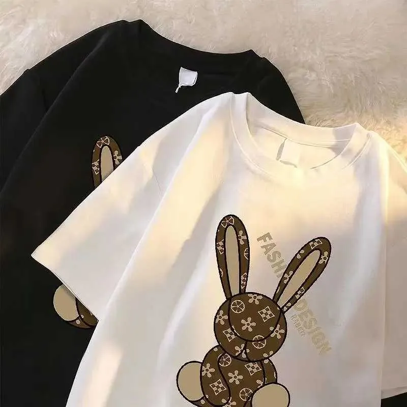 T-shirts masculins 2024 Summer Luxury Brand dramnal lapin 100% coton t-shirt pour hommes courts slve imprimés t-shirt tshirt vêtements t240506