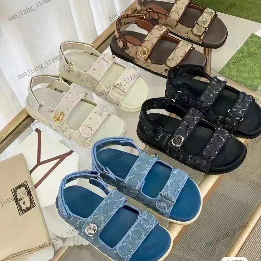 papà sandali designer donne ricamato g cinghie slingback logo slips lussuoso piscina estate piscina per muli all'aperto piattaforma piena di suole di nonno gancio di sandalo sandalo