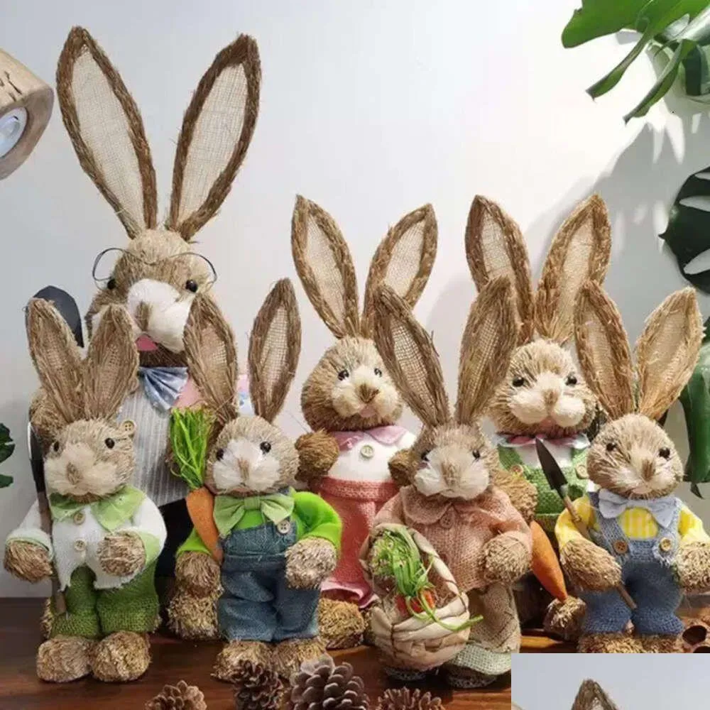Party Favor Standing Bunny Rabbit St Artificial 14 With Carrot Home Garden Decoration Easter Theme Supplies Cg001 Drop Delivery Fest Dhgy1