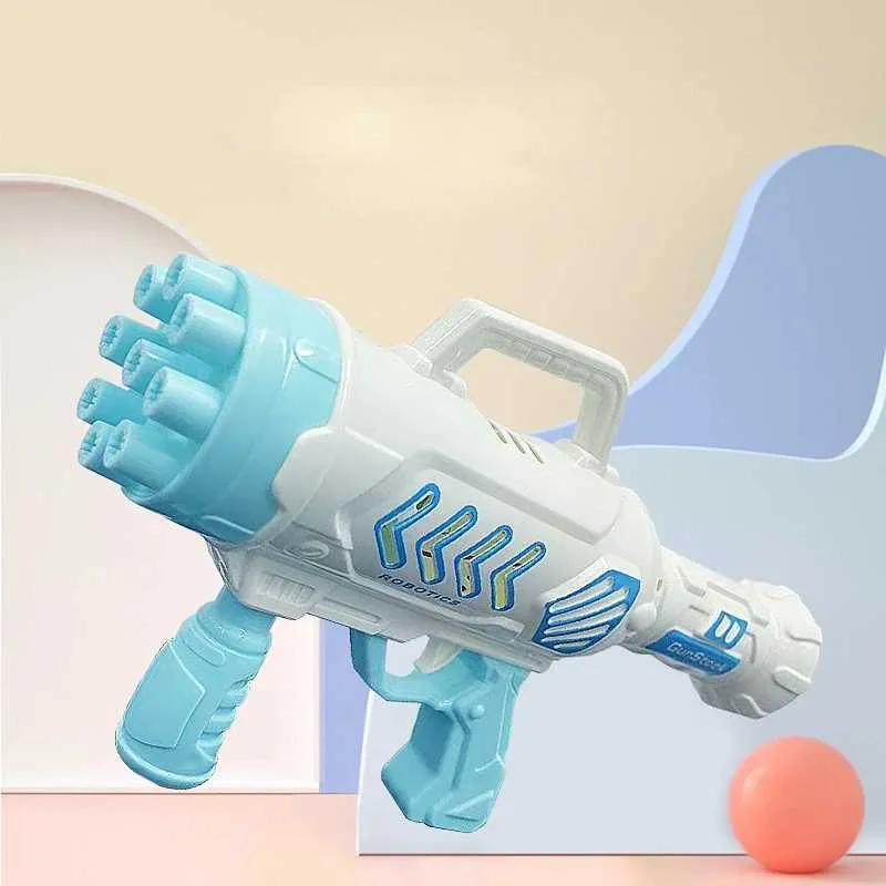 Gun Toys 9 Hole Soap Bubble Gun feestspellen Mini Little Rocket Bubble Machine Maker Soap Bubbles Toys For Kids Baby Boys Girls Children T240506