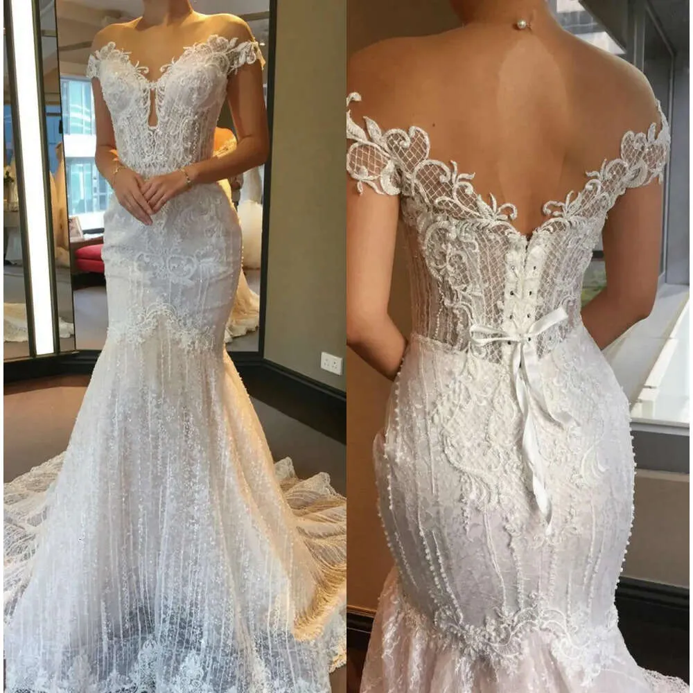 Sirène perles de robe applique sexy en dentelle chinoise