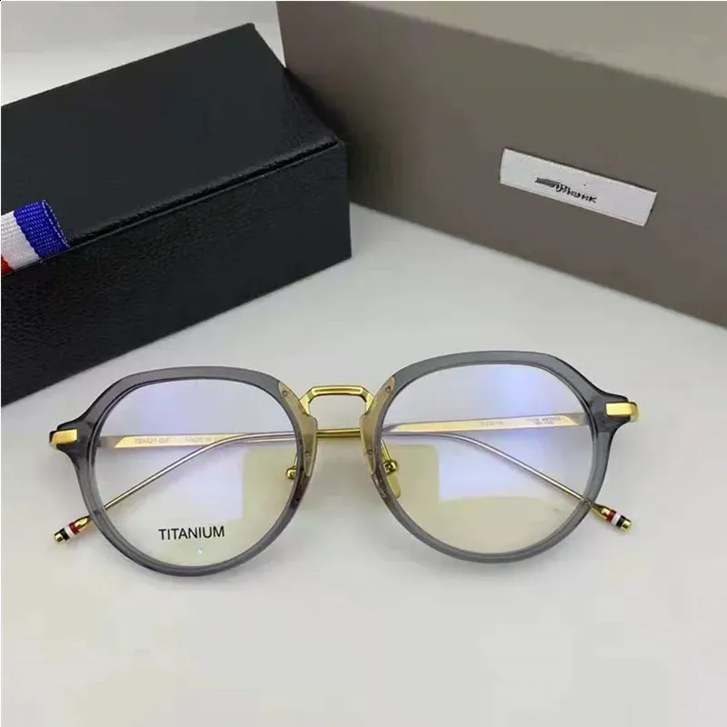 Frames York Designer de marque de marque de lunettes de verres rondes Cadre Optical Prescription Lens Sunglasses For Men Women Gafas TBX421 240131