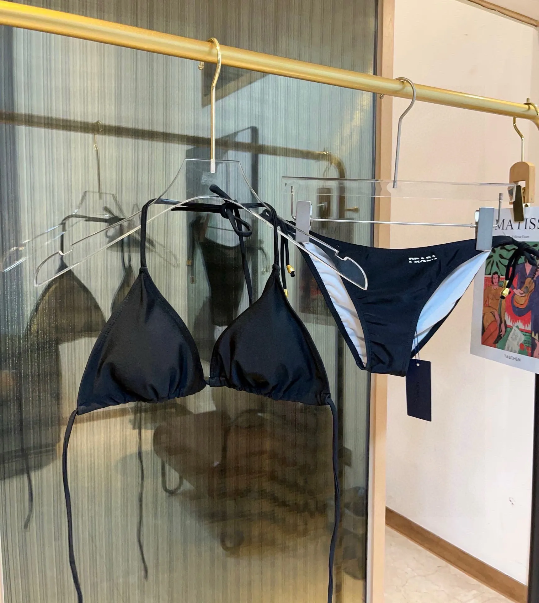 Designers Senhoras Sexy Clear Shap Shape Swimwear Split Set Strappy Swimsuitu de dois peças de maiô de banheira Carta do padrão de férias Festas de férias de praia Desgaste