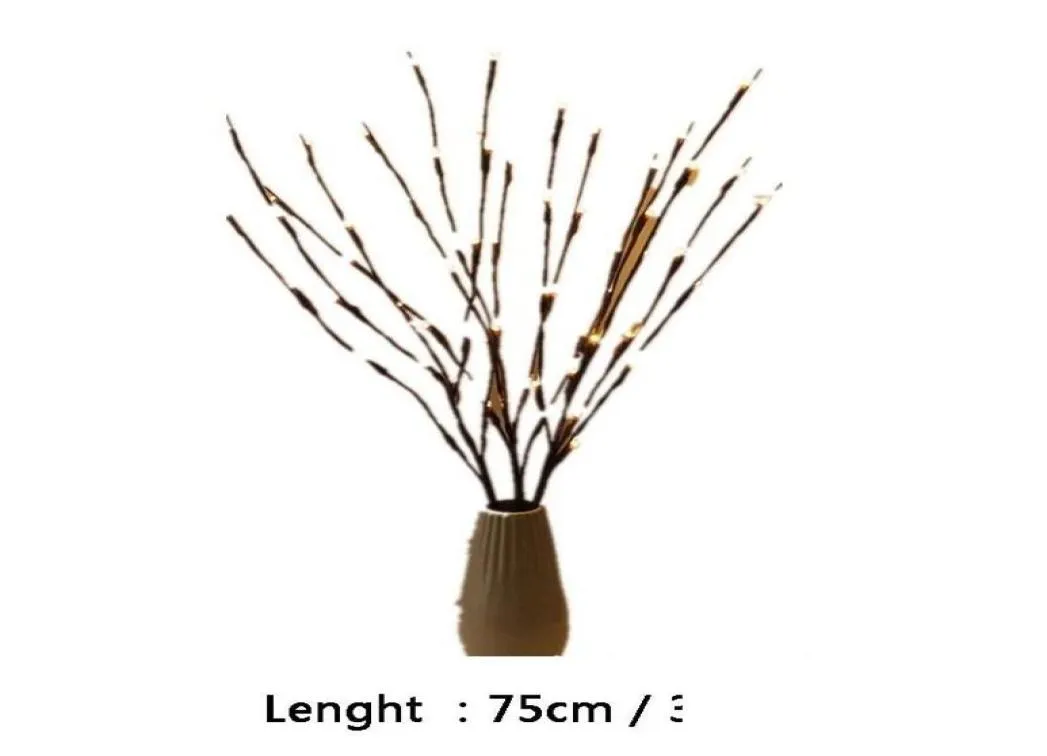 Kerst Tree Decoratie Willow Branch 20 Bollen knipperende LED -licht String Tall Vase Willow Twig Lamp Home GA BBYPKN PACKING20101419108