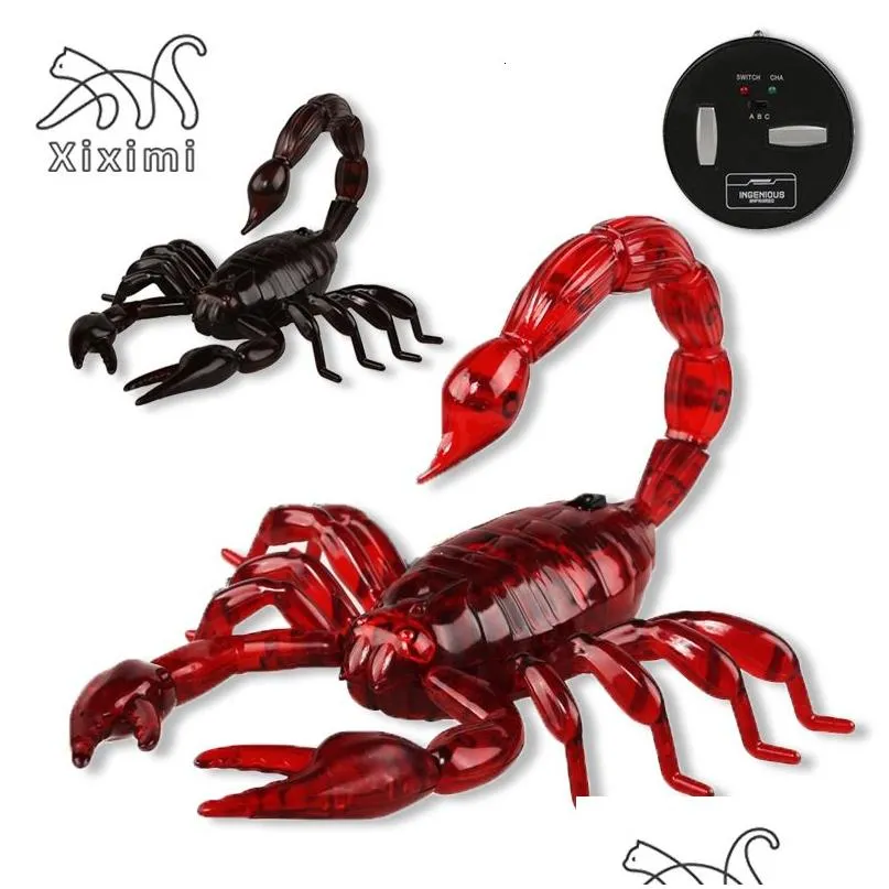 Electric/RC Animals Electricrc Infraröd RC Scorpion Model Toy Animal Present gåva för barn Hög Simation Remote Control Toys 230605 Dr Dhhth