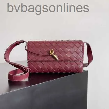 Vintage designerpåsar för Bottgs Vents's 2024 nya mini Andiamo fårskinn vävd handväska aftonväska diagonal sträldle kvinnors väska med original logotyp
