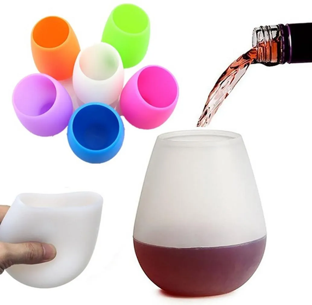 Silicone Ei Wine Cups Outdoor vaste schedel Bubble Bubbel Bier Whisky Glass Unbreakable stengelloze drinkware Outdoor Cup LJJA31011835