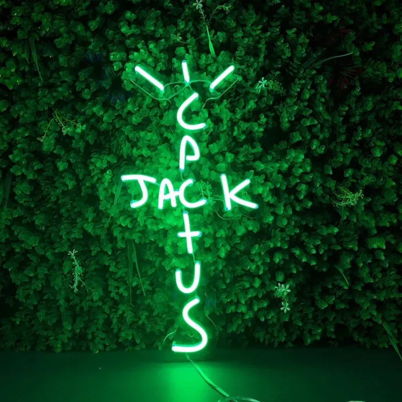 Autocollants panneau néon personnalisé cactus jack dend néon signe léger de la maison décoration décoration art décoration murale cadeau domestique cadeau d'anniversaire créatif cadeau