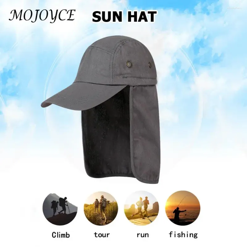 ベレー帽ユニセックス釣り帽子サンバイザーキャップ屋外保護を取り外し可能な耳首のフラップカバーハイキングキャンプサイクリング