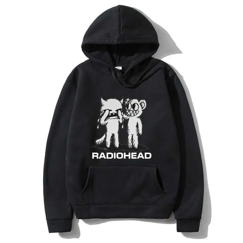 Sweats à capuche masculine Sweatshirts Radiohead Sweat à capuche Punk Punk Independent Rock Band Imprimé pour hommes Street Sweat