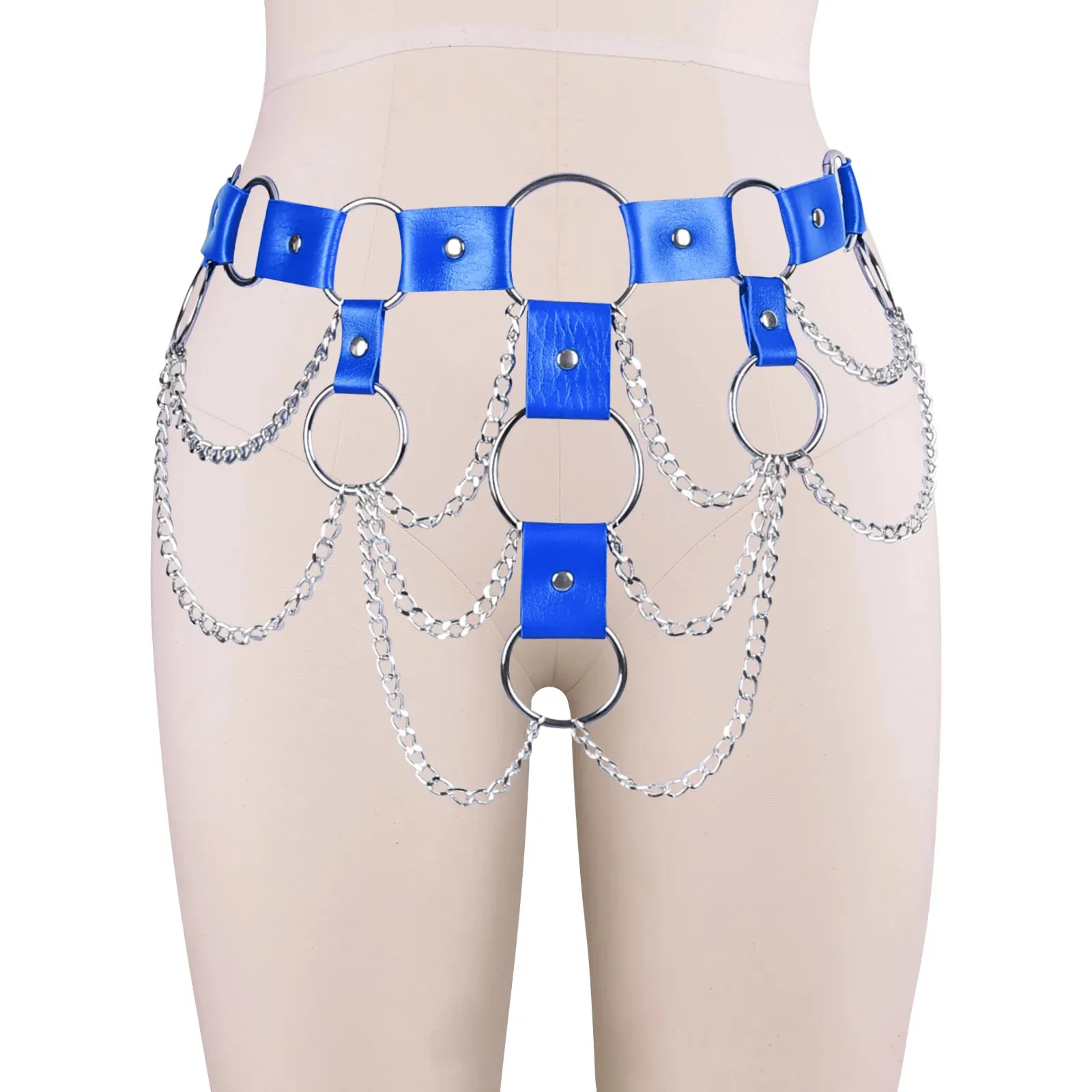O-Ring Belt Womens Harajuku Sexy Luxury Swordband Metal Chain Cruel Accessories Gothic Socks Designer Underwear 240425