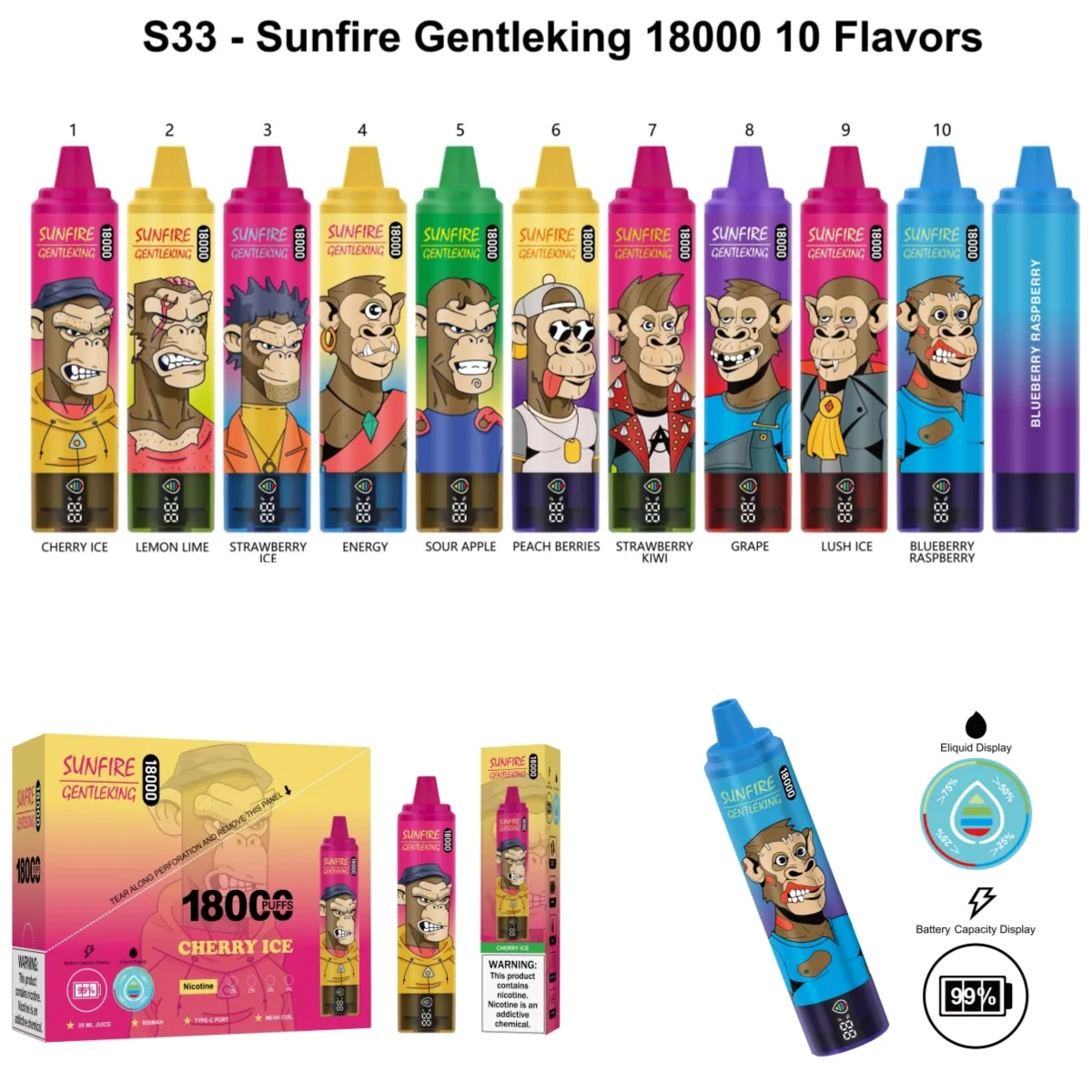 Sunfire 18000 Puffs 18K Vape Dliable Vape E-cigarettes Puff Vape Vape Préfilée VS Puff 15K 15000 9K 7000 12000 15K 12K 10000 BAND 15000 12000 20000 20K PUFF 18000 FRANCE