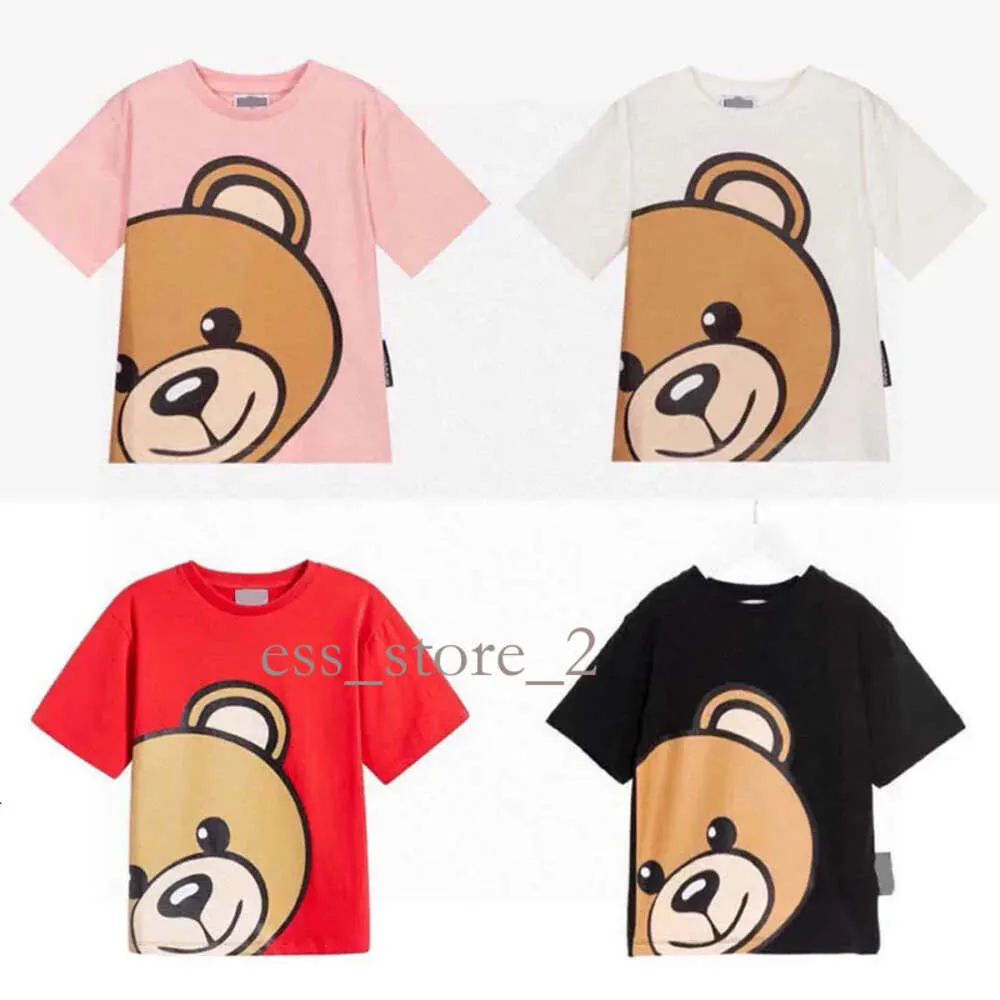 Moschinno-Shirt Designer Mos Kinder kurzärmelige Mode Jungen Mädchen Baumwollkleidung Klassische Print T-Shirt runden Hals Big Headed Bear T Shirt Top-Qualität 24SS 889
