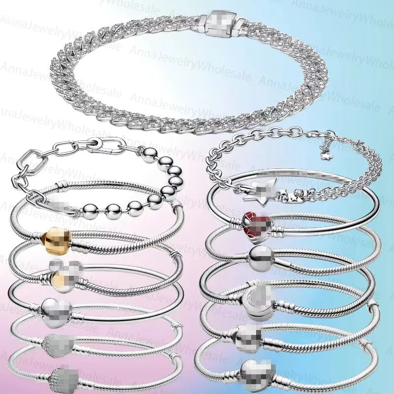 Designer Charms armbanden voor vrouwen diamant 925 zilveren keten Diy Fit Pandoras luxe hoogwaardige maat 16-21 cm armband sieraden geschenk met originele doos