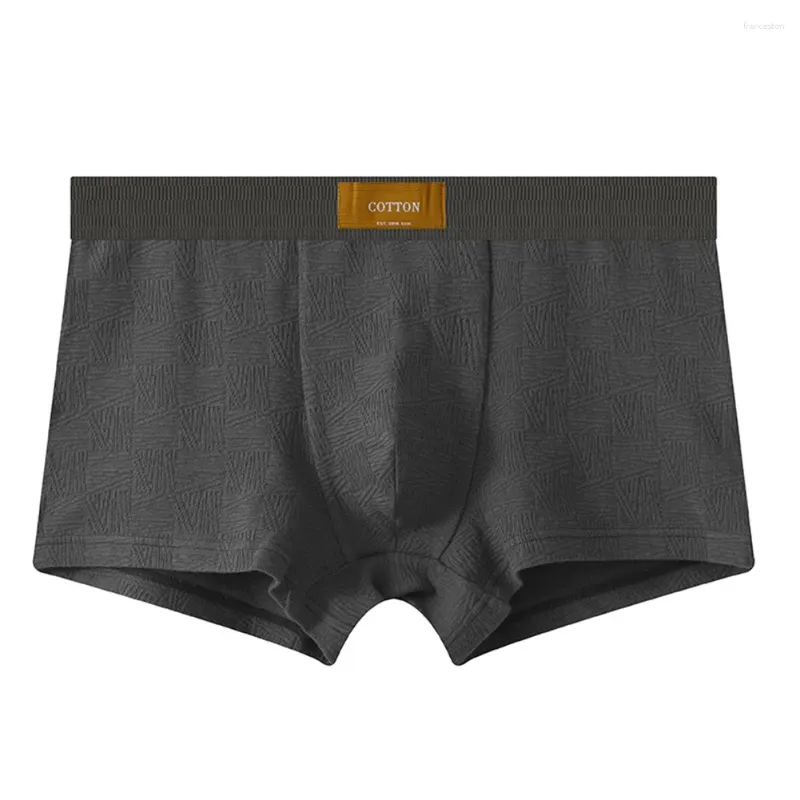 Underpants Mens Cotton Boxer Briefs Sexy Underwear Middle Waist Stretch Boxershorts U Convex Pouch Panties Breathable