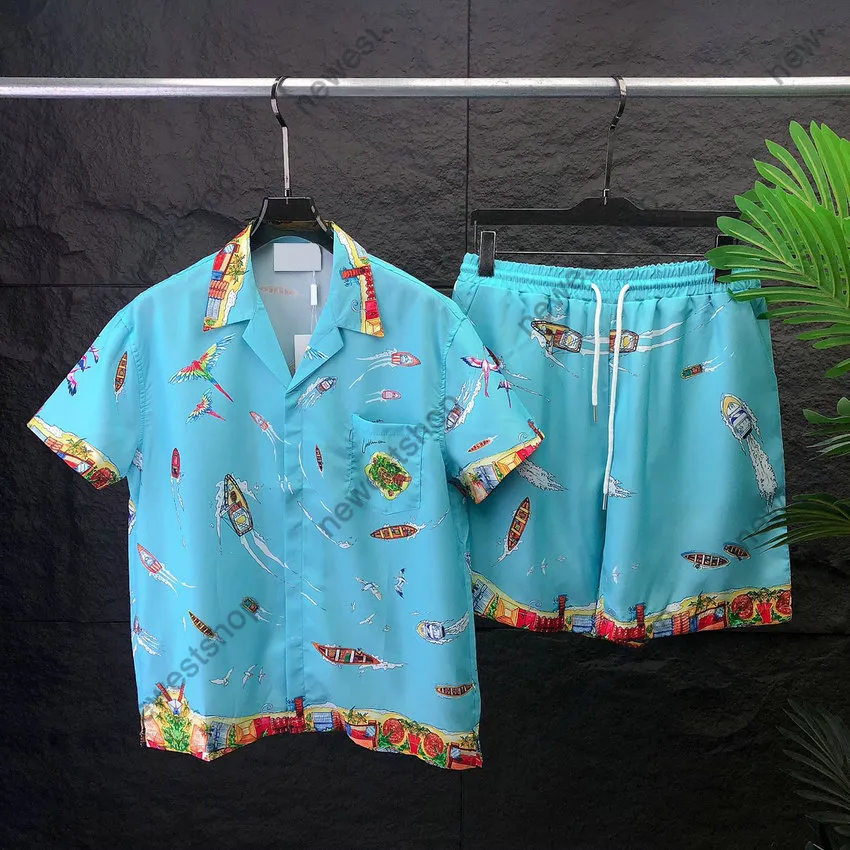 Tasarımcı Mens Trailtsuits Erkekler Set Summer Plaj Şortları Pantolon Setleri Kadın Tshirts Lüks Rahat Baskı Takımları Pamuk Erkekler Şort ve Tişört