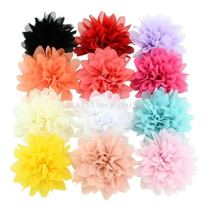 Chiffon Flower Hair Clips Hair Bows Cute Hair Accessories For Girls Hairclip Wedding Flowers