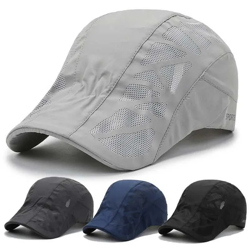 Berretto da palla da uomo berretto da uomo estate cappello sottile traspirante per escursionisti escursionistici in bicicletta da golf da golf da golf moda maschile hat netto j240506