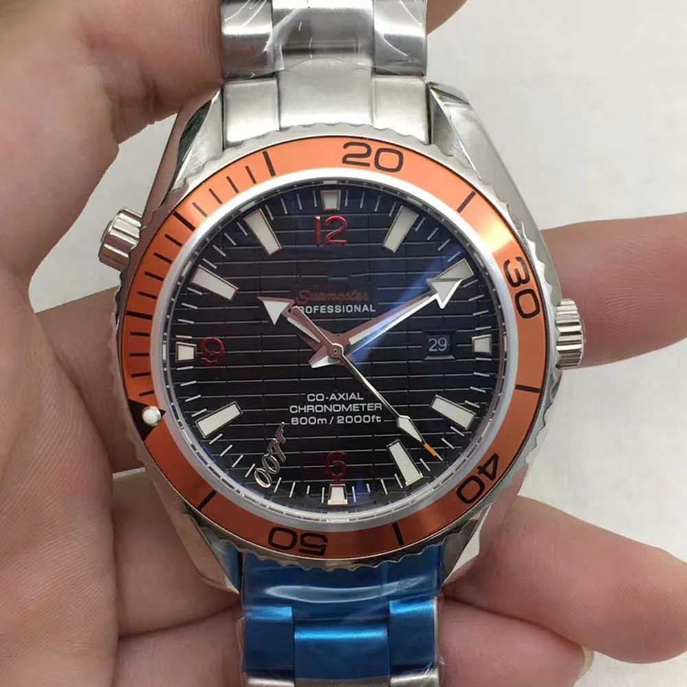 Zegarek designerski relOJ zegarek AAA Mechanical Watch Oujia 007 Orange James Bond W pełni automatyczny zegarek mechaniczny Hawkea Mens Watch