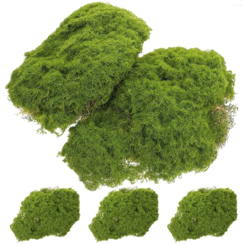 Flores decorativas 5 PCs Moss Moss Skin Block Micro paisagem Rochas falsas Kit de jardim de fadas Decoração artificial Decoração Mossy Office Office