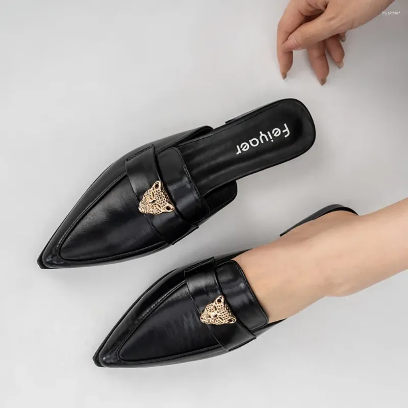 Slippers surdimensionnées Baotou moitié pour les femmes 2024 talons épaiss