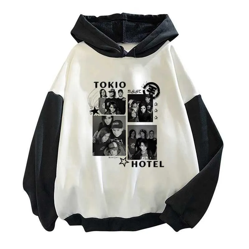 Heren Hoodies Sweatshirts Band Tokio Hotel Hotels 3D Gedrukte Sweatshirt Heren en Womens Hoodies Large Fashion Childrens pullover lange mouwen sweatshirt Q240506