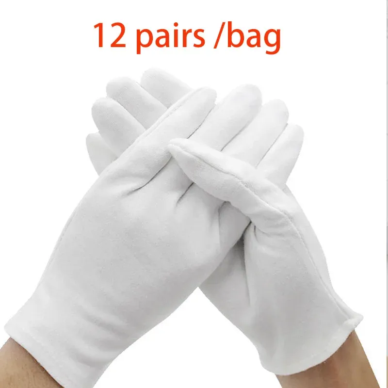 手袋nmsafety12ペア白い綿の検査作業手袋女性男性家庭用手袋軽量手袋サービング/ウェイター/ドライバー