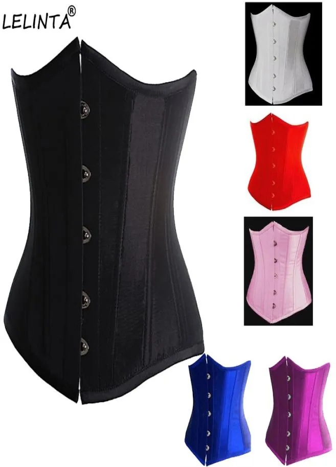 Zwart satijnbon taille trainer korsetten en bustiers cincher steampunk trouwjurk ondergoed sexy lingerie voor dames1025749