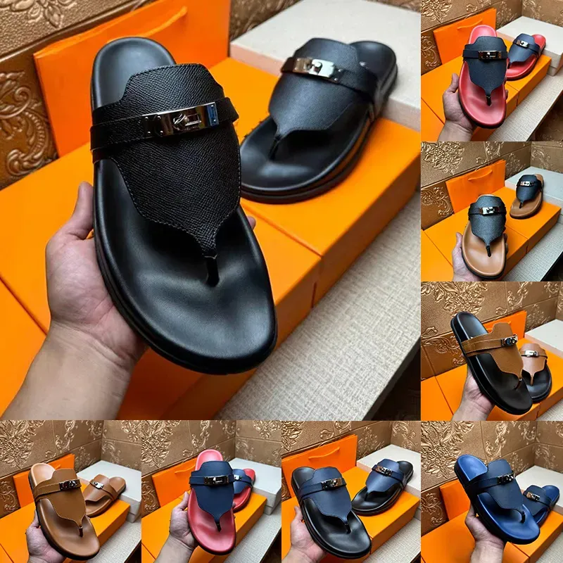 Sandalen Reich berühmte Designer Herren Sandalen Ledertangs Flip Flops Claquette Sandale Luxusplattform Sandles Classic Man Leder Sommer