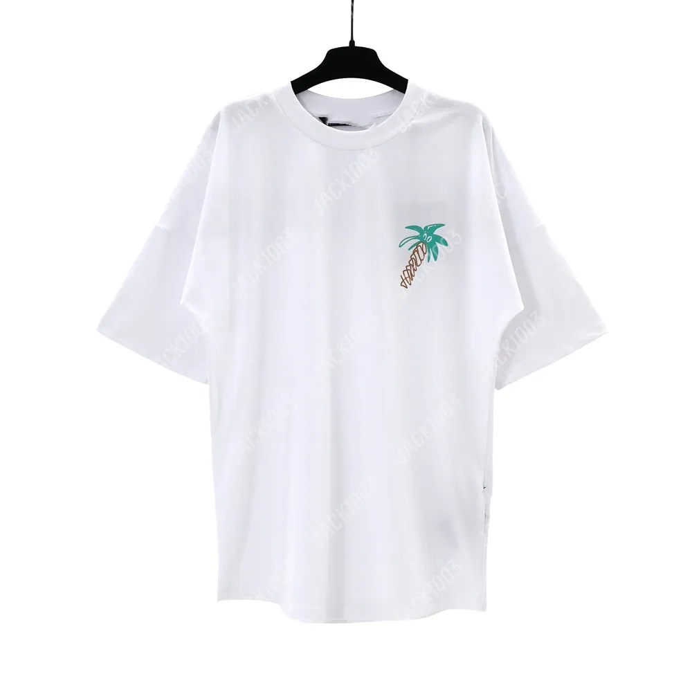 Palm PA toppar handritad miami logotyp sommar lös luxe tees unisex par t skjortor retro streetwear överdimensionerade t-shirt änglar 2250 vpr