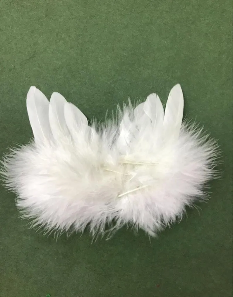 Ala di piuma di colore bianco solido per decorazione regalo per feste fai -da -te Angel Wings Kids Pography Prop Factory Direct 2xH E16960739