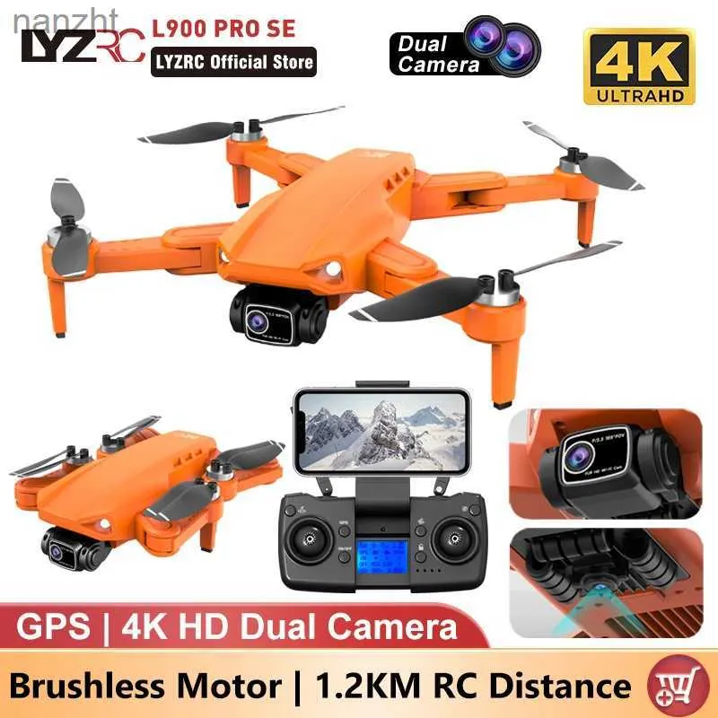 Drones Lyzrc L900 Pro Se G Drone 4K Professional HD Двойной камеры бесщеточный двигатель 5G Wifi FPV Складный RC Four Helicopter WX