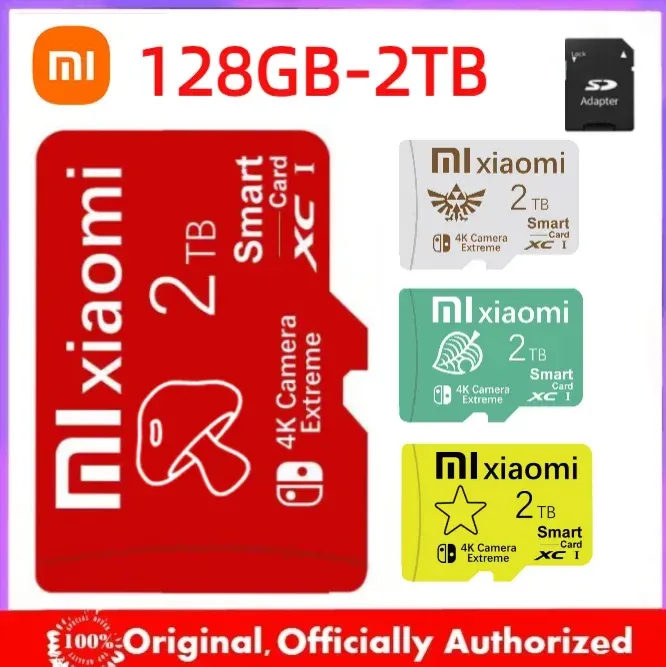 Stick Xiaomi große Kapazität 2TB TF SD -Speicherkarte 1 TB 128 GB Mobiltelefonspeicherkarte mit Paket kostenloser SD -Adapter für Nintendo Switch