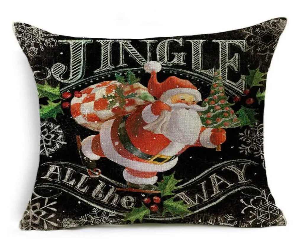 Taie d'oreiller en linge de Noël Santa Claus Snowmandasse d'oreiller oreiller de Noël Oreiller des cerfs couverts canapés coussins d'oreiller couvertures à la maison bh709464442