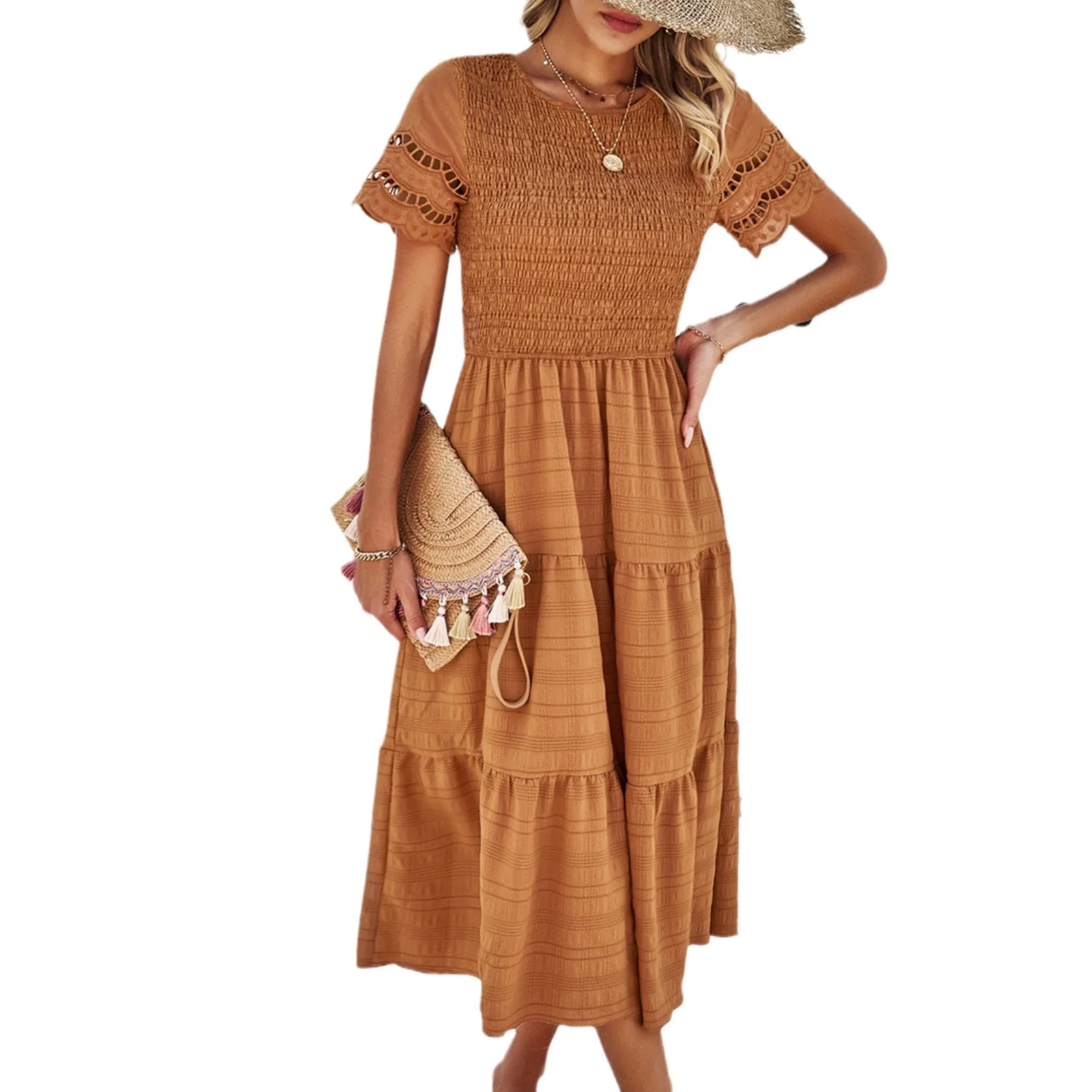 a line midi dress casual 2000s BETSEY JOHNSON Rose Stems Sundress main image 0