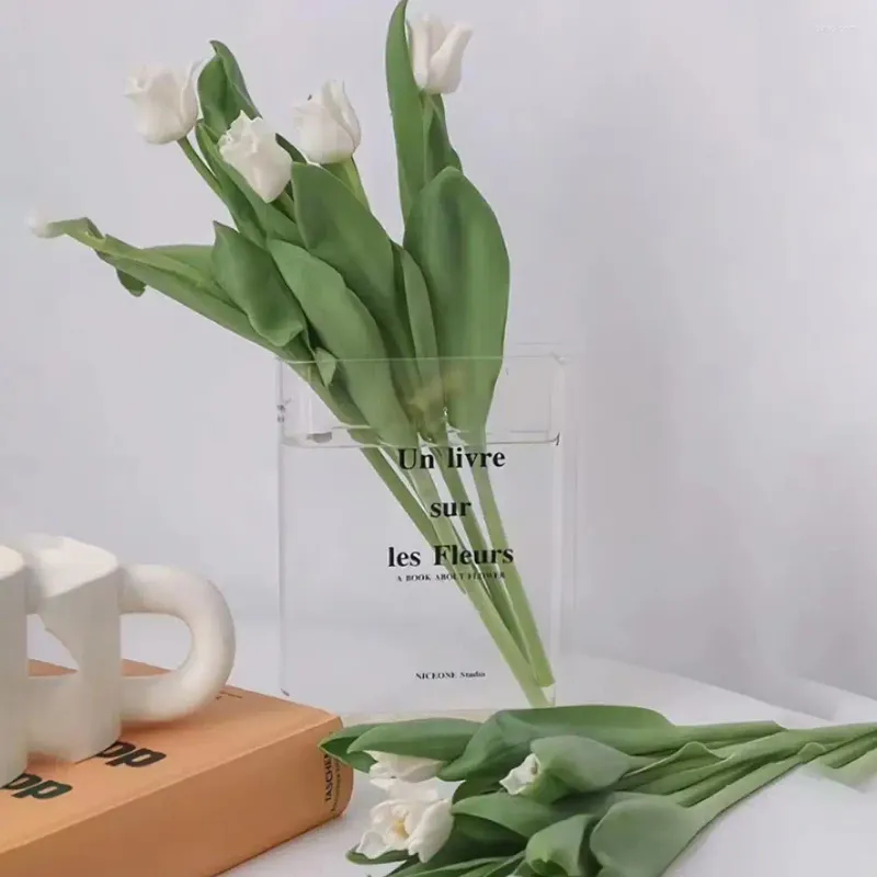Вазы северный стиль цветочный ваза акриловый дизайн книги для домашнего офиса декор уникальные любители подарков элегантные